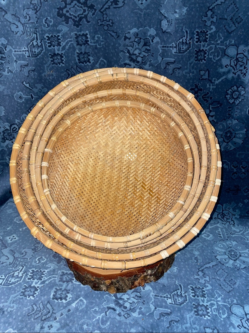 Boho Nesting Bamboo Baskets / Colanders Set of 5 Winnowing Baskets